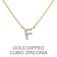 GOLD DIPPED CZ INITIAL NECKLACE